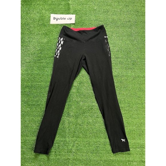 VICTORIAS SECRET VS PINK ULTIMATE Exercise WOMENS Size Large YOGA SPANDEX Black - Picture 2 of 6